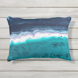 Coussin D'extérieur Peinture Abstraite Bleue