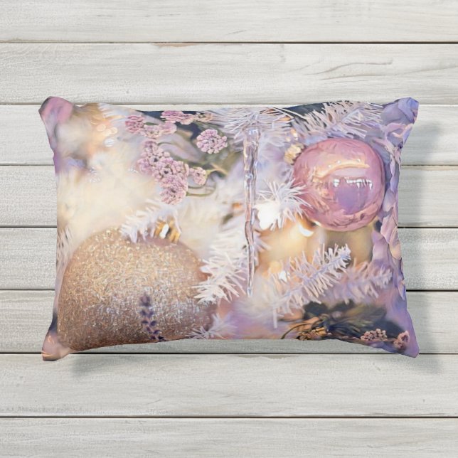 Coussin D'extérieur Peinture moderne Arbre de Noël Décorations violett (Devant)