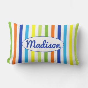 Coussin D'extérieur Personnalisé rayé coloré
