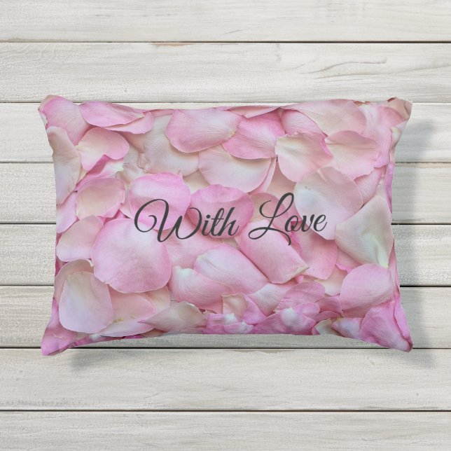 Coussin D'extérieur Pétales rose Rose Floral (Devant)