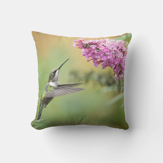 Coussin D'extérieur Photo de la flore des colibris (Recto)