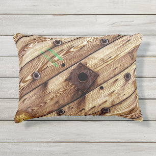 Coussin D'extérieur Photographie industrielle en bois rustique