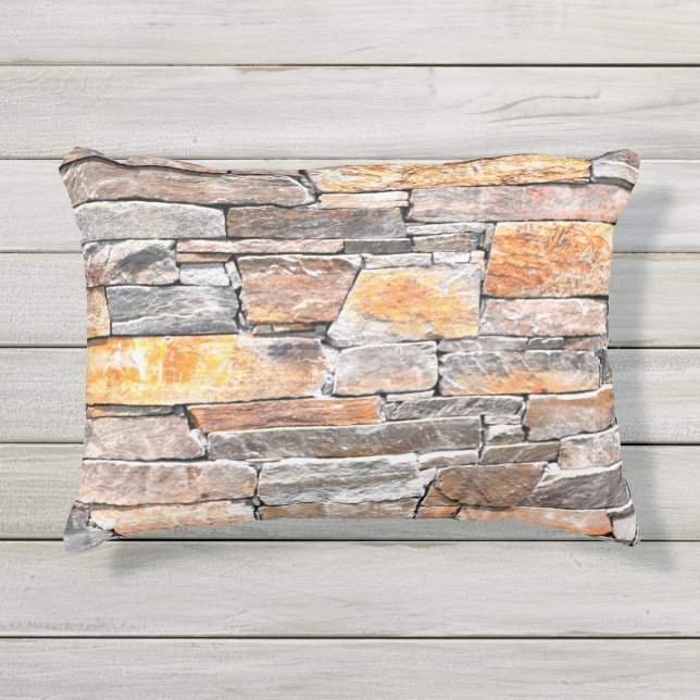 Coussin D'extérieur Pierre | motif en pierre naturelle | briques (Devant)