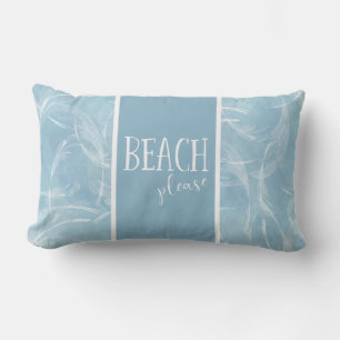 Coussin D'extérieur Plage s'il vous plaît bleu eau motif typographie