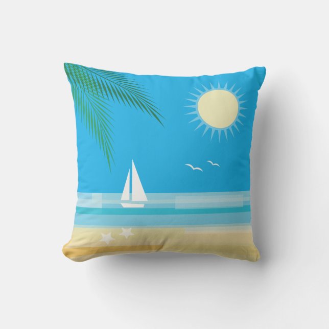 Coussin D'extérieur Plage tropicale sur Blue Sky - Extérieur (Recto)