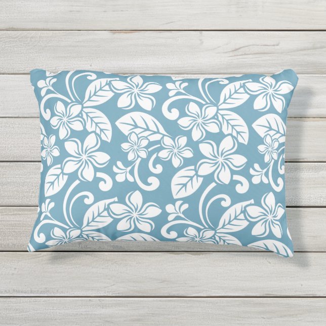 COUSSIN D'EXTÉRIEUR PLUMÉRIE DE L'ÎLE (BLEU D'ESCLAT) (Dos)