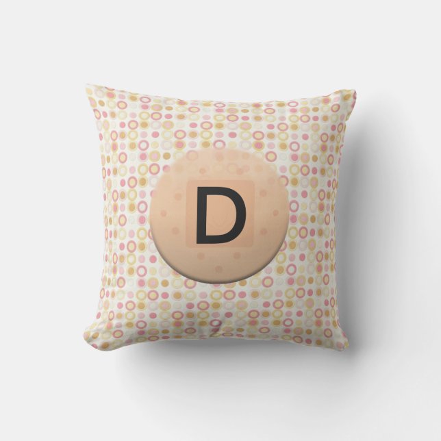 Coussin D'extérieur Pointe Polka Monogrammé À L'Extérieur De L'Oreille (Recto)