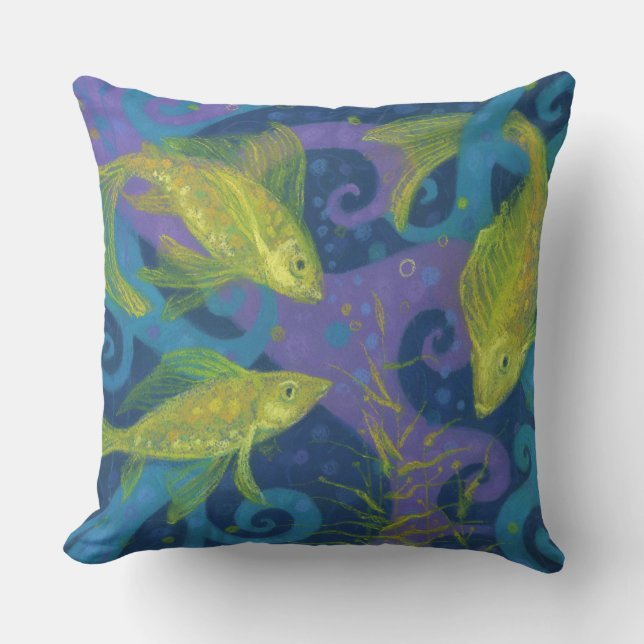 Coussin D'extérieur Poissons d'or, Poissons, poisson, nautique sous-ma (Recto)