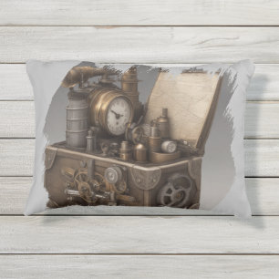Coussin D'extérieur Poitrine au trésor avec engrenages