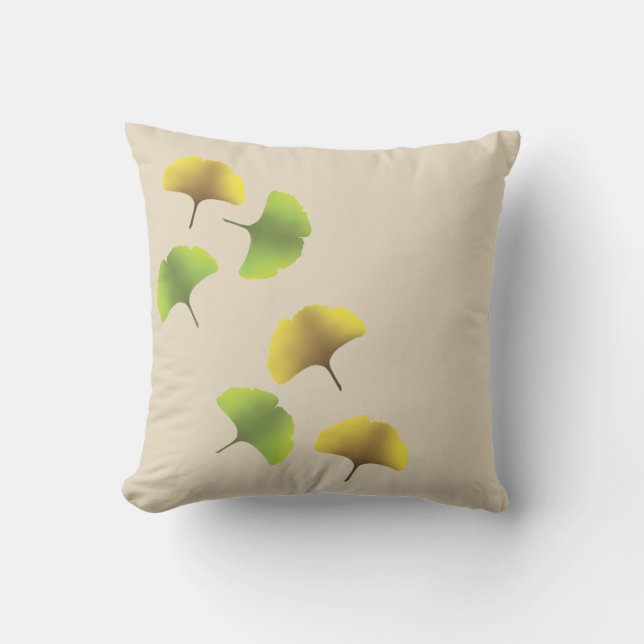 Coussin D'extérieur Poreiller jetable à la feuille de Ginko (Recto)