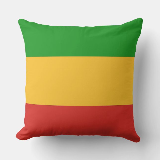 Coussin D'extérieur RASTAFARI DRAPEAU COULEURS rayures + vos idées (Recto)