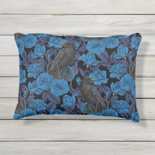 Coussin D'extérieur Ravins et roses bleus
