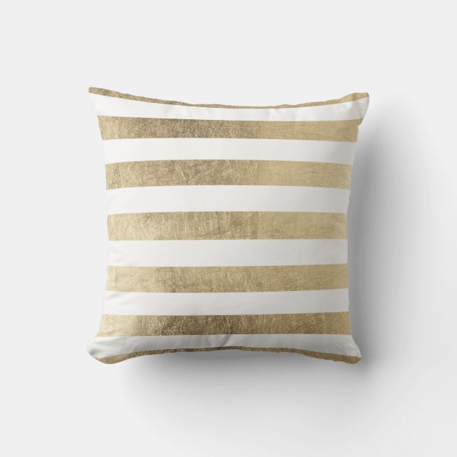 Coussin D'extérieur Rayures à la mode modernes élégantes de feuille (Recto)