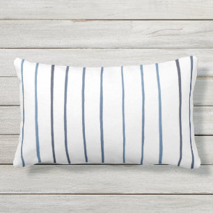 Coussin D'extérieur Rayures bleues d'aquarelle