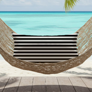 Coussin D'extérieur Rayures fines horizontales blanches et noires pour