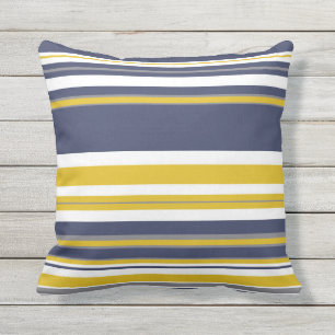 Coussin D'extérieur Rayures jaunes et grises de marine