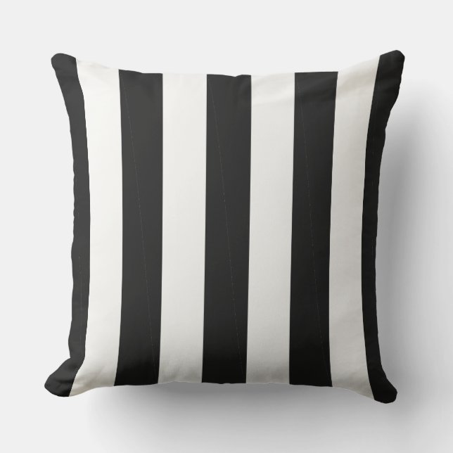 COUSSIN D'EXTÉRIEUR RAYURES NOIRES ET BLANCHES DE PILLOW_MOD CHIC (Recto)
