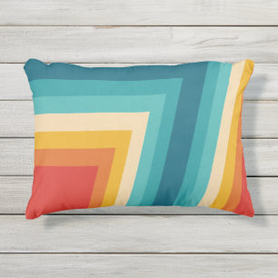 Coussin D'extérieur Rétro rayure colorée - les années 70, conception