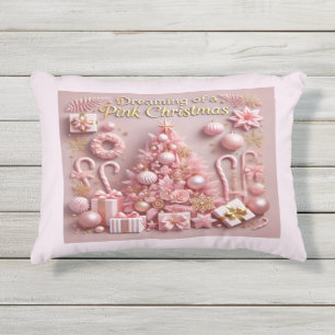 Coussin D'extérieur Rêver d'un Noël rose 