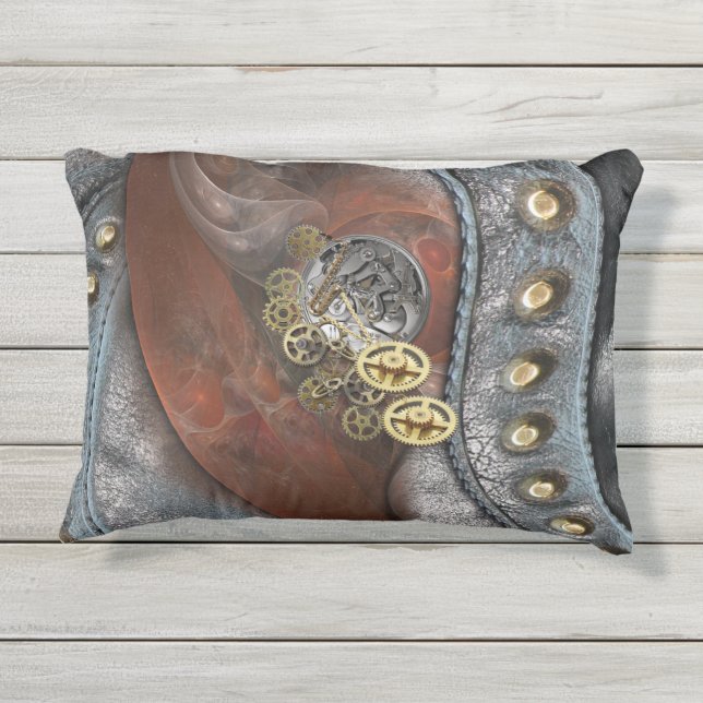 Coussin D'extérieur Roues du temps en cuir (Dos)