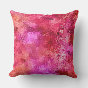 Coussin D'extérieur Rouge rose chaud et Motif Abstrait magenta