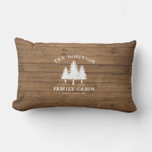 Coussin D'extérieur Rustic Country Famille Cabines Arbres Bois Planche
