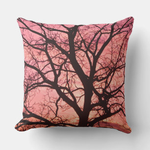 Coussin D'extérieur Silhouette de l'Arbre Soudé du soir
