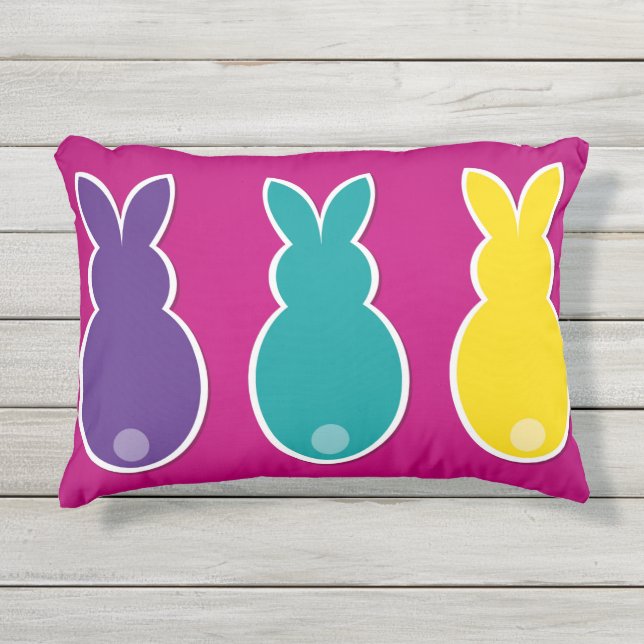 Coussin D'extérieur Silhouette de Pâques (Devant)