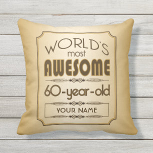 Coussin D'extérieur Soixantième monde de célébration d'anniversaire