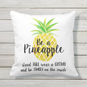 Coussin D'extérieur Soyez un usage d'ananas par aquarelle de citation