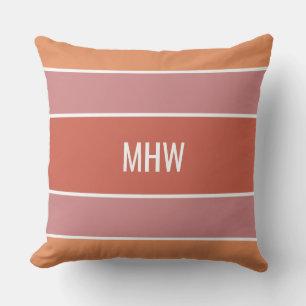 Coussin D'extérieur Stripes Motif personnalisé monogramme lancer oreil