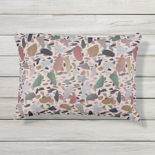Coussin D'extérieur Style Terrazzo Artistique moderne Motif Abstrait (Dos)