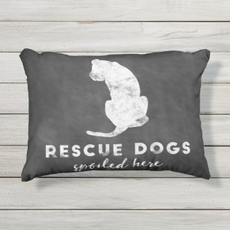 Coussin D'extérieur Tableau vintage ici corrompu par chiens de