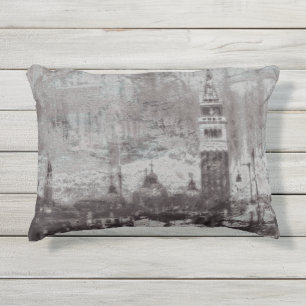 Coussin D'extérieur Taupe et Cyan en détresse Skyline Venice Italie