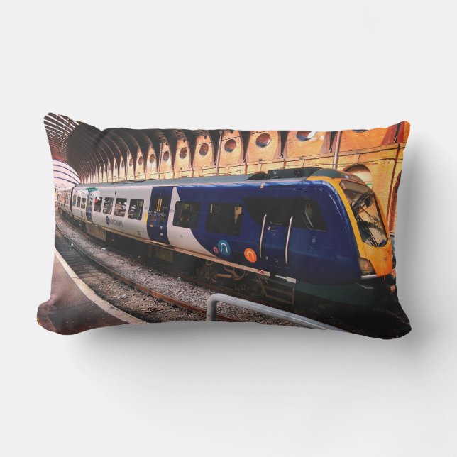 Coussin D'extérieur Train bleu et jaune (Recto)