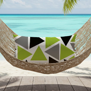 Coussin D'extérieur Triangles Aléatoires Vert Citron Gris Noir Extérie