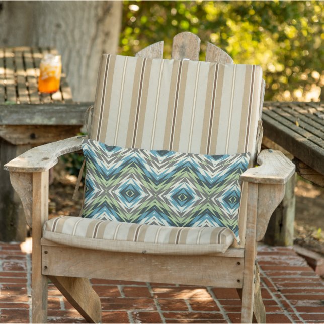 Coussin D'extérieur Turquoise Blue Lime Green Taupe Brown ivoire Triba (Chaise)