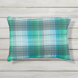 Coussin D'extérieur Turquoise et gris dans une cage.