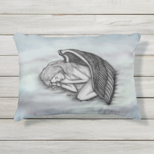 Coussin D'extérieur Un Ange endormi sur les nuages des cieux