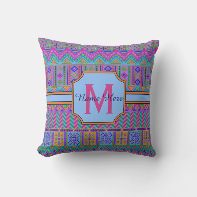 Coussin D'extérieur Un bassin de solarium pour monogrammes tribus lumi (Recto)