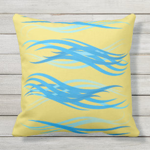Coussin D'extérieur Vagues d'oreillers bleues à l'extérieur