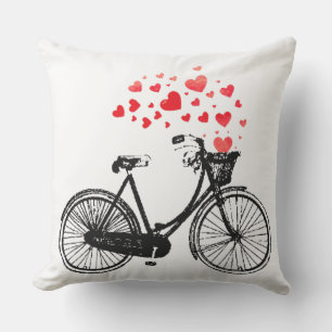 Coussin D'extérieur Vélo vintage avec coeur d'amour