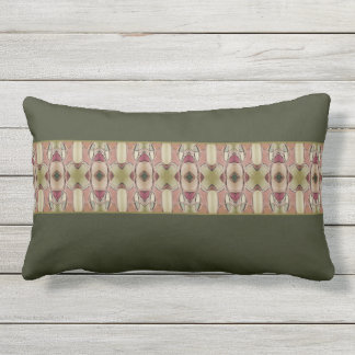 Coussin D'extérieur Vert foncé avec beige et bordeaux