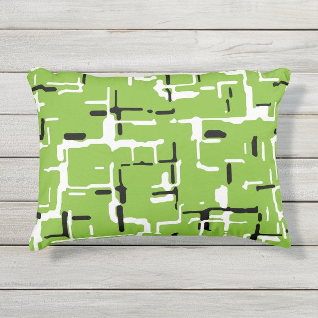 Coussin D'extérieur Vert noir Motif moderne (Devant)