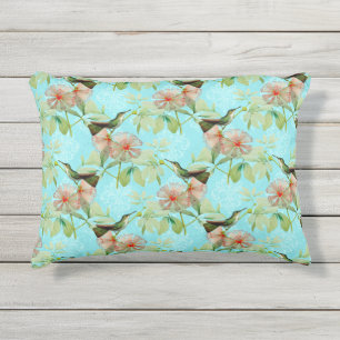 Coussin D'extérieur Vibes de printemps de la feuille verte Colibri