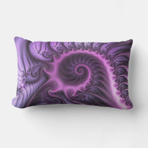 Coussin D'extérieur Vivid Cool Abstrait rose violet Fractal Art Spiral