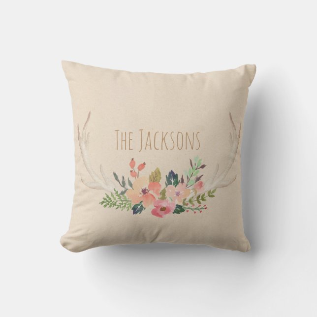 Coussin D'extérieur Votre nom de famille personnalisé (Recto)