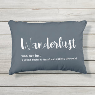 Coussin D'extérieur Wanderlust définition blanc gris bleu couleur