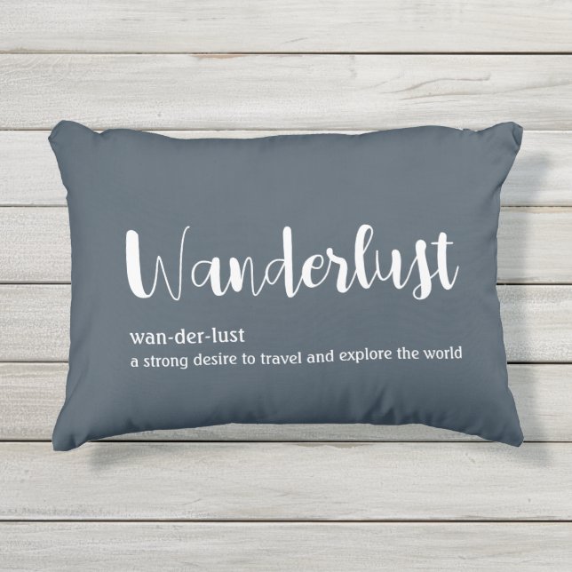 Coussin D'extérieur Wanderlust définition blanc gris bleu couleur (Devant)