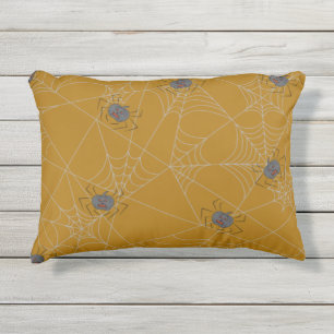 Coussin D'extérieur Web et citrouilles d'araignées d'Halloween